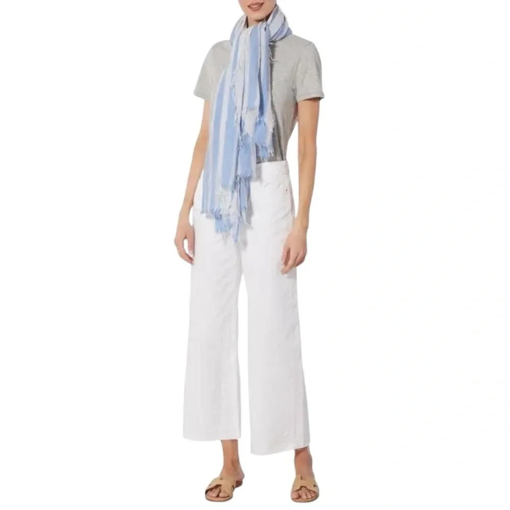 NWOT VINCE Striped Cashmere Blend Sarong/Scarf in Blue